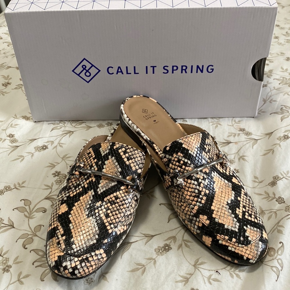 Snake Skin Loafer style slides